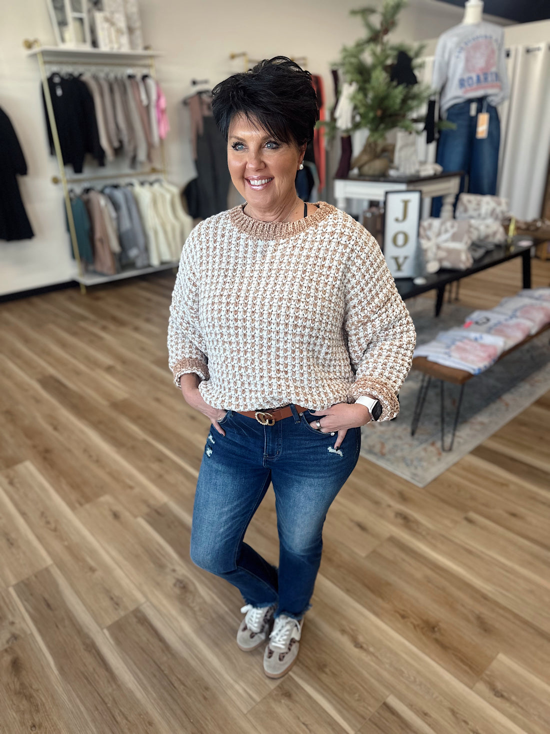 Cece Two Tone Sweater