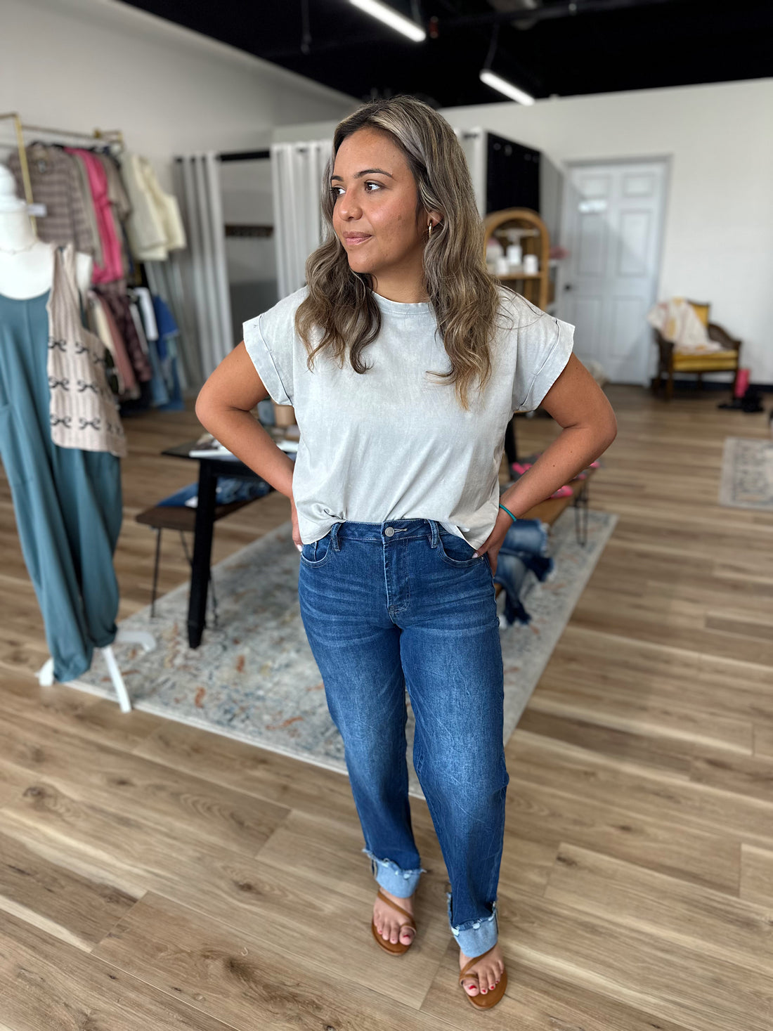 Bailey Washed Cuffed Tee