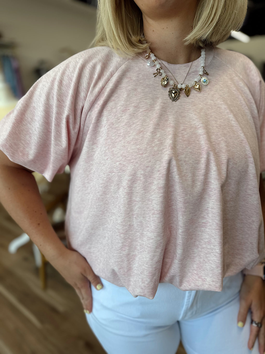 Elise Jersey Knit Bubble Top