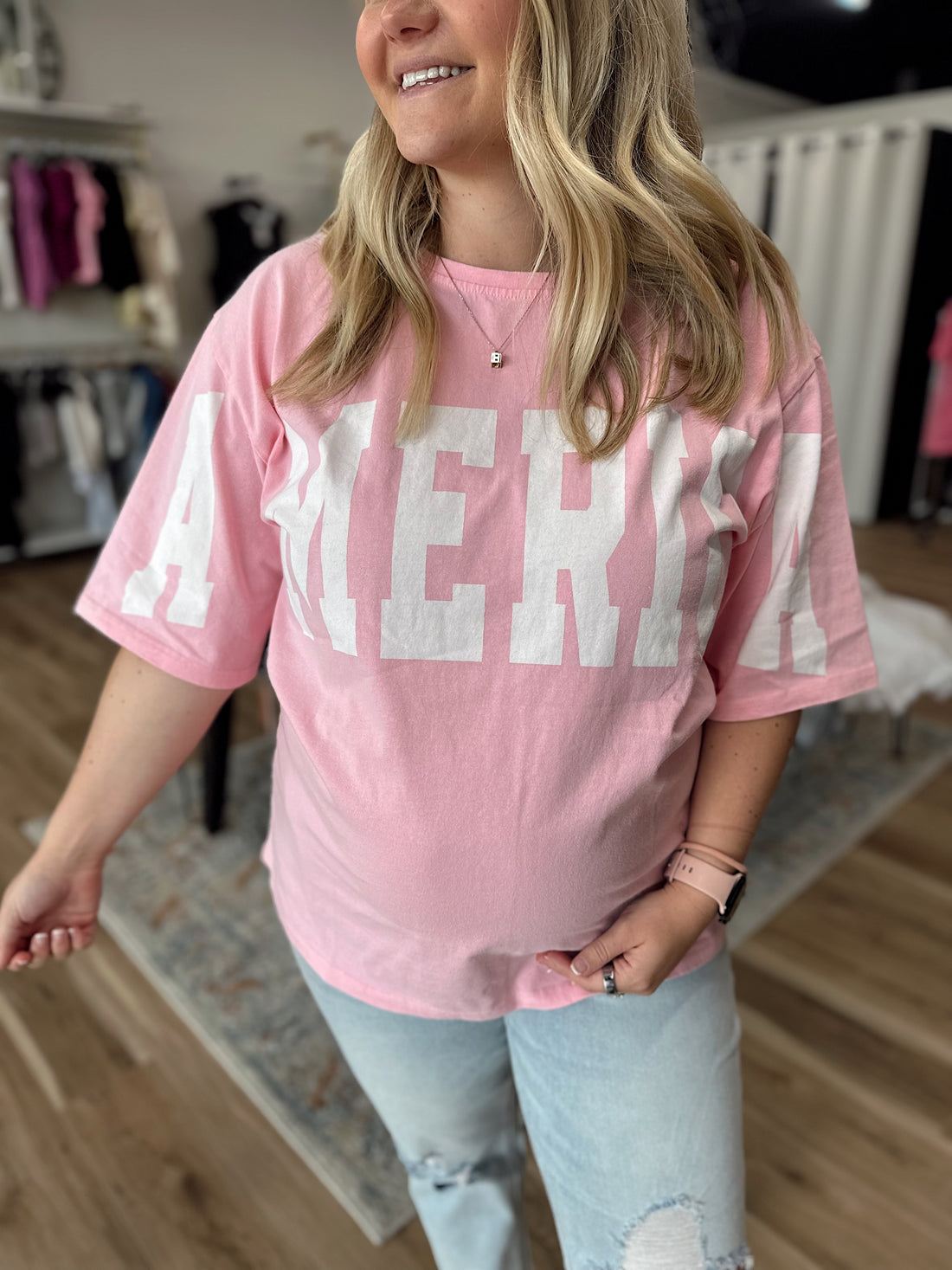 Pink America Tee