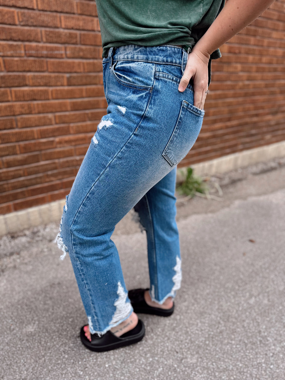 Molly Distressed Mom Jeans