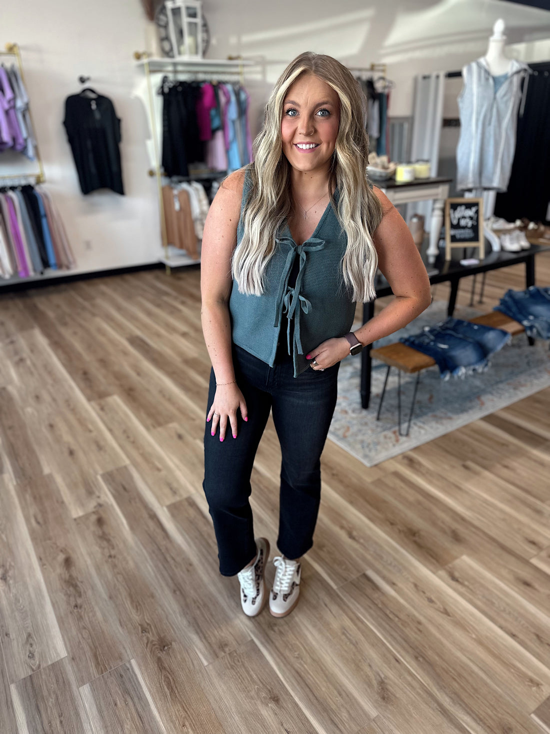 Addi Front Tie Sweater Vest