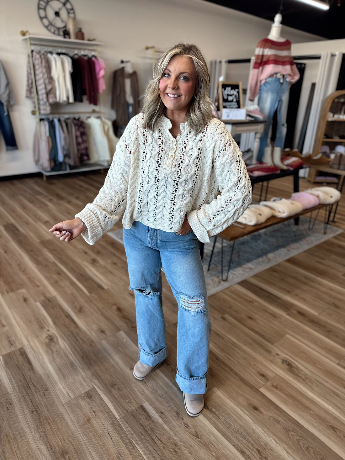 Robyn Half Button Down Sweater