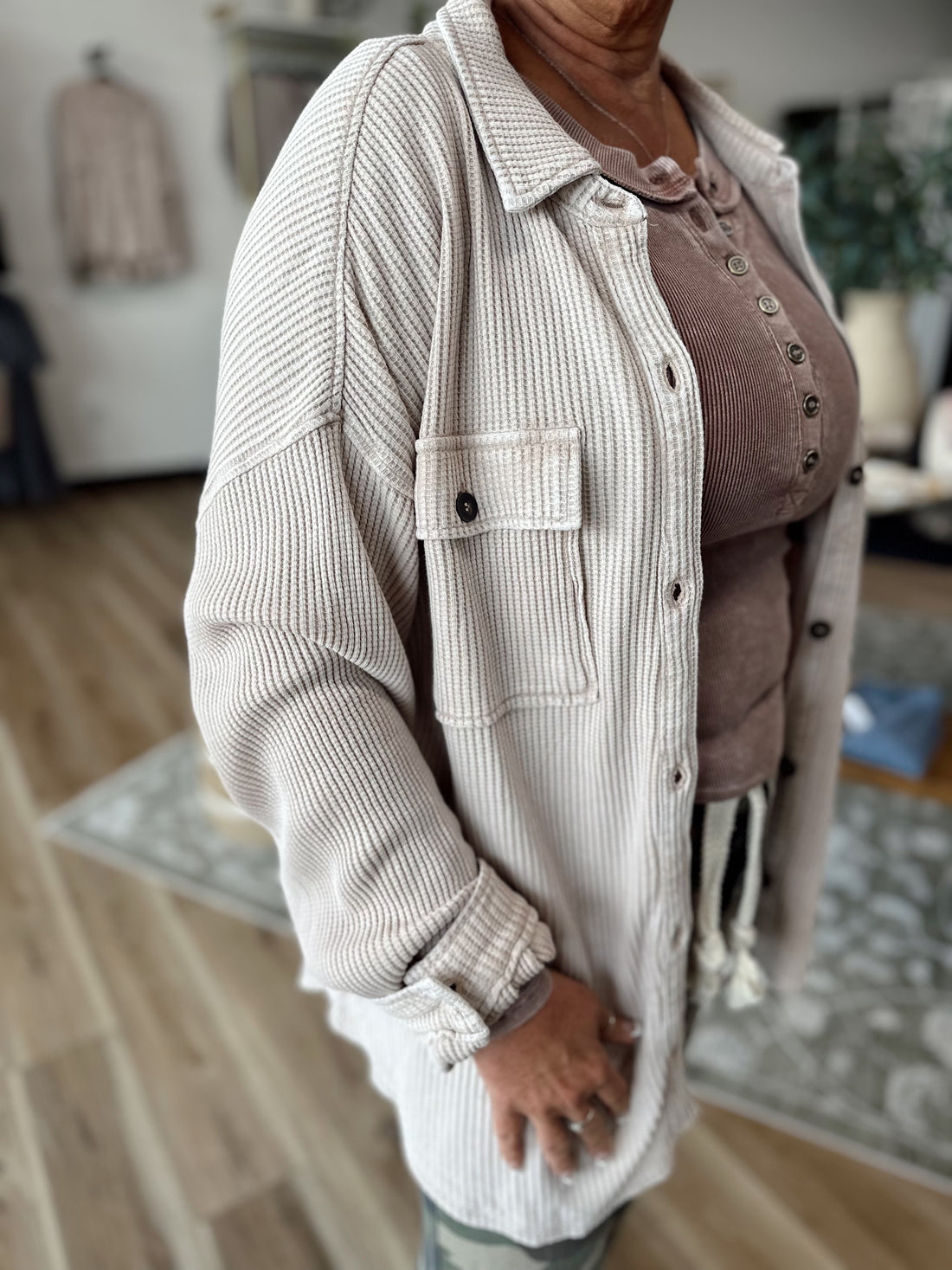 Kamdynn Waffle Knit Shacket