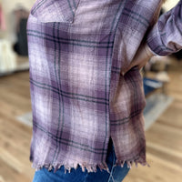 Elena Fringe Plaid Shirt