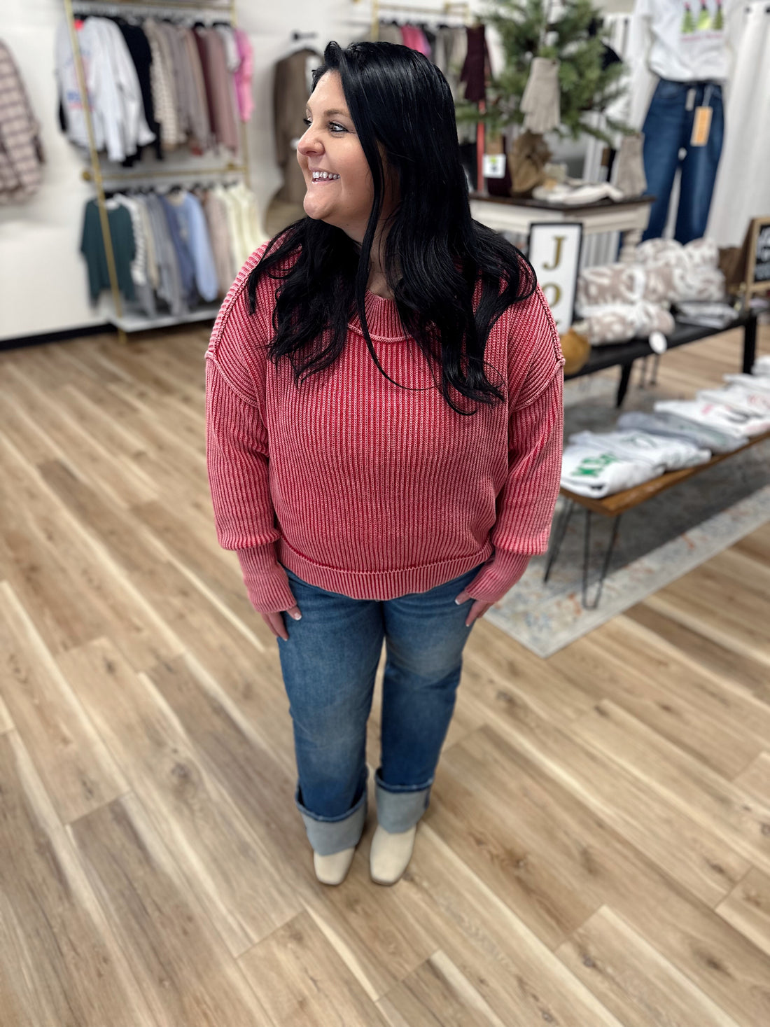 Reagan Acid Wash Knit Sweater