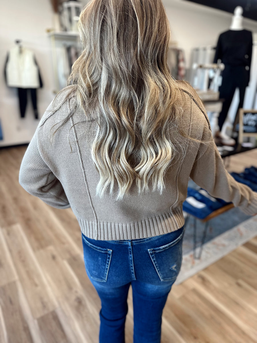 Sienna Mock Neck Ribbed Sweater