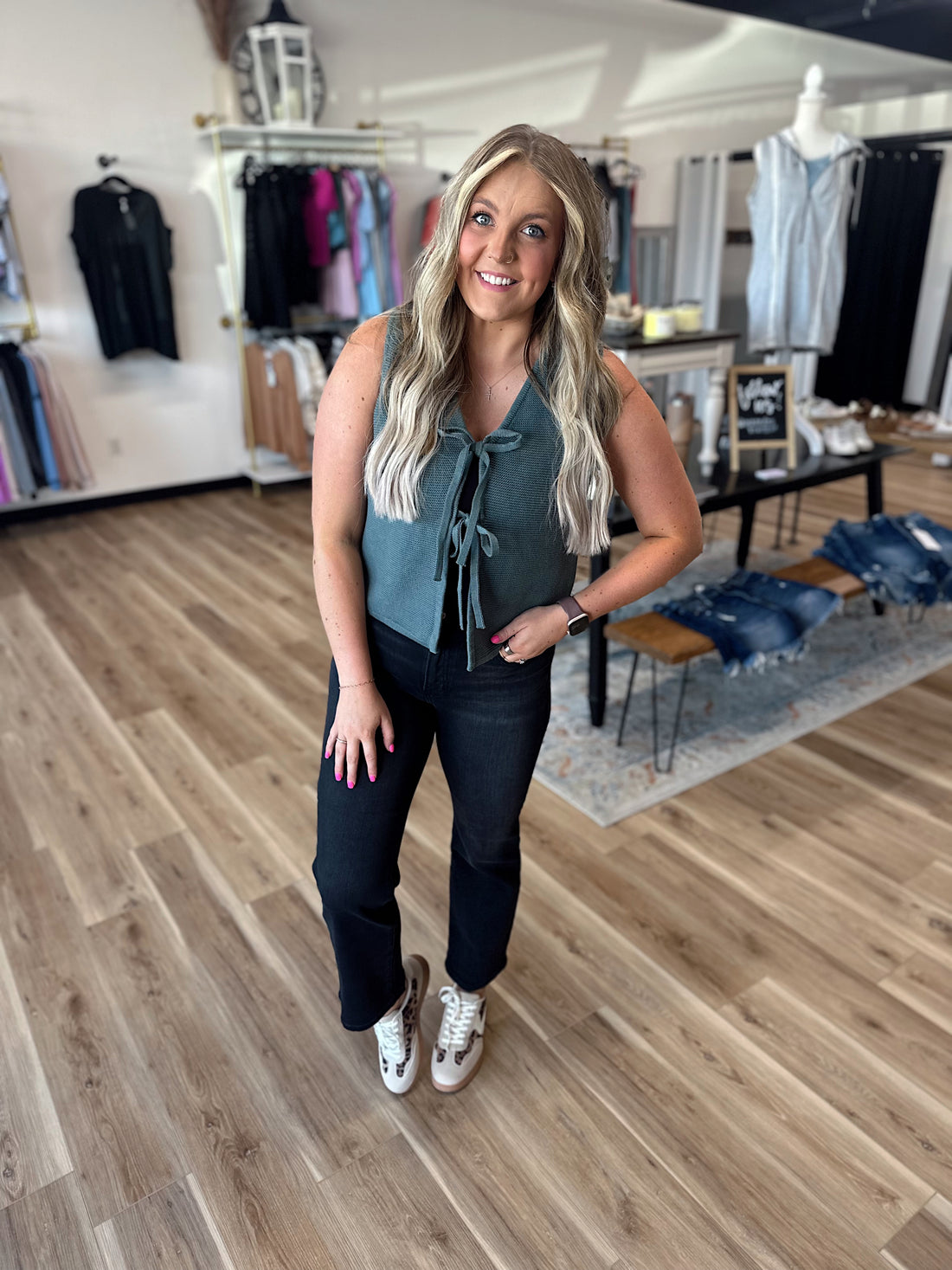 Addi Front Tie Sweater Vest