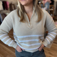 Kolly Ribbed Half Zip Sweater