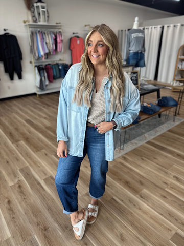 Deena Lightweight Oversized Denim Jacket