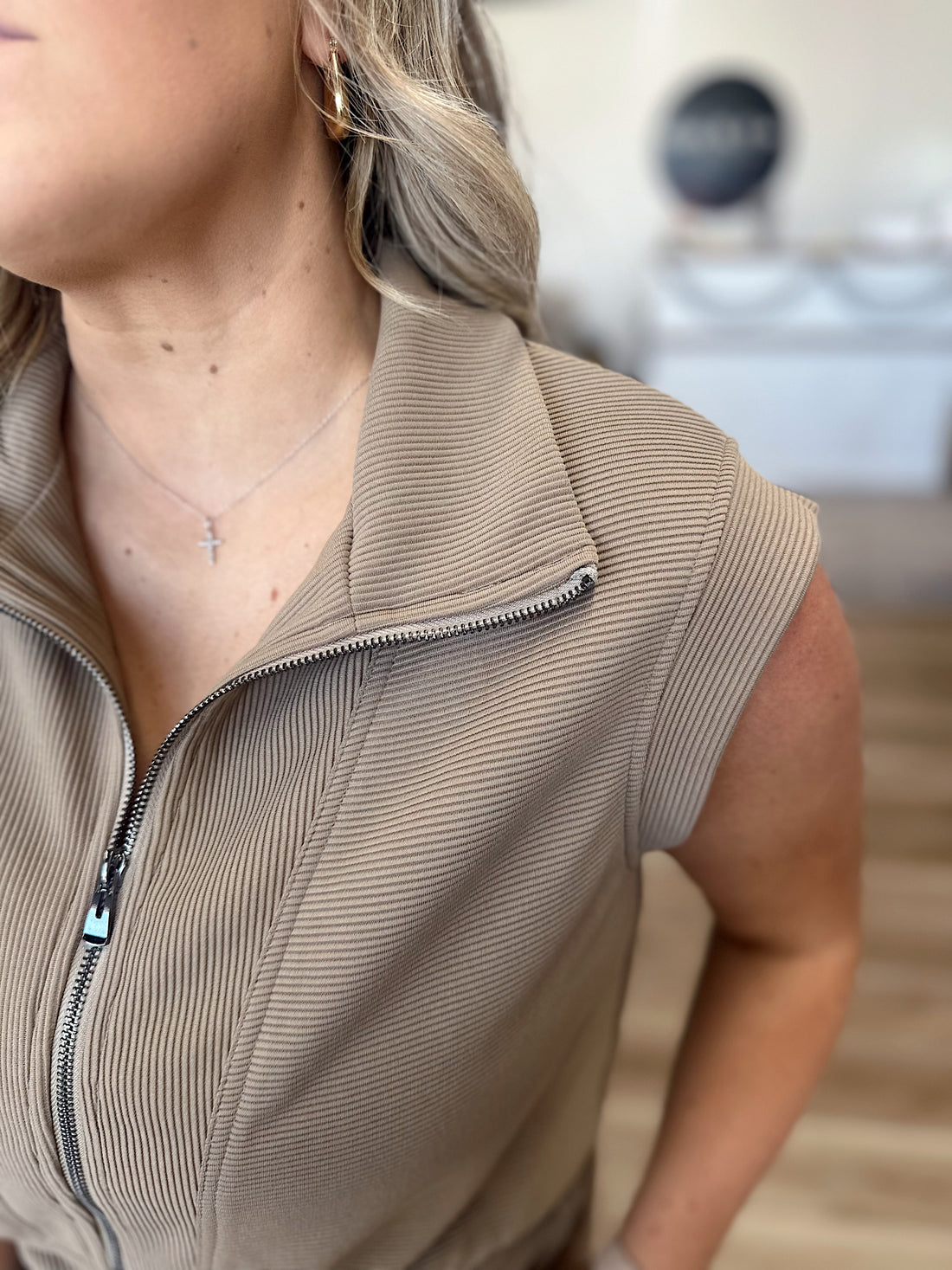 Paige Ribbed Half Zip Romper