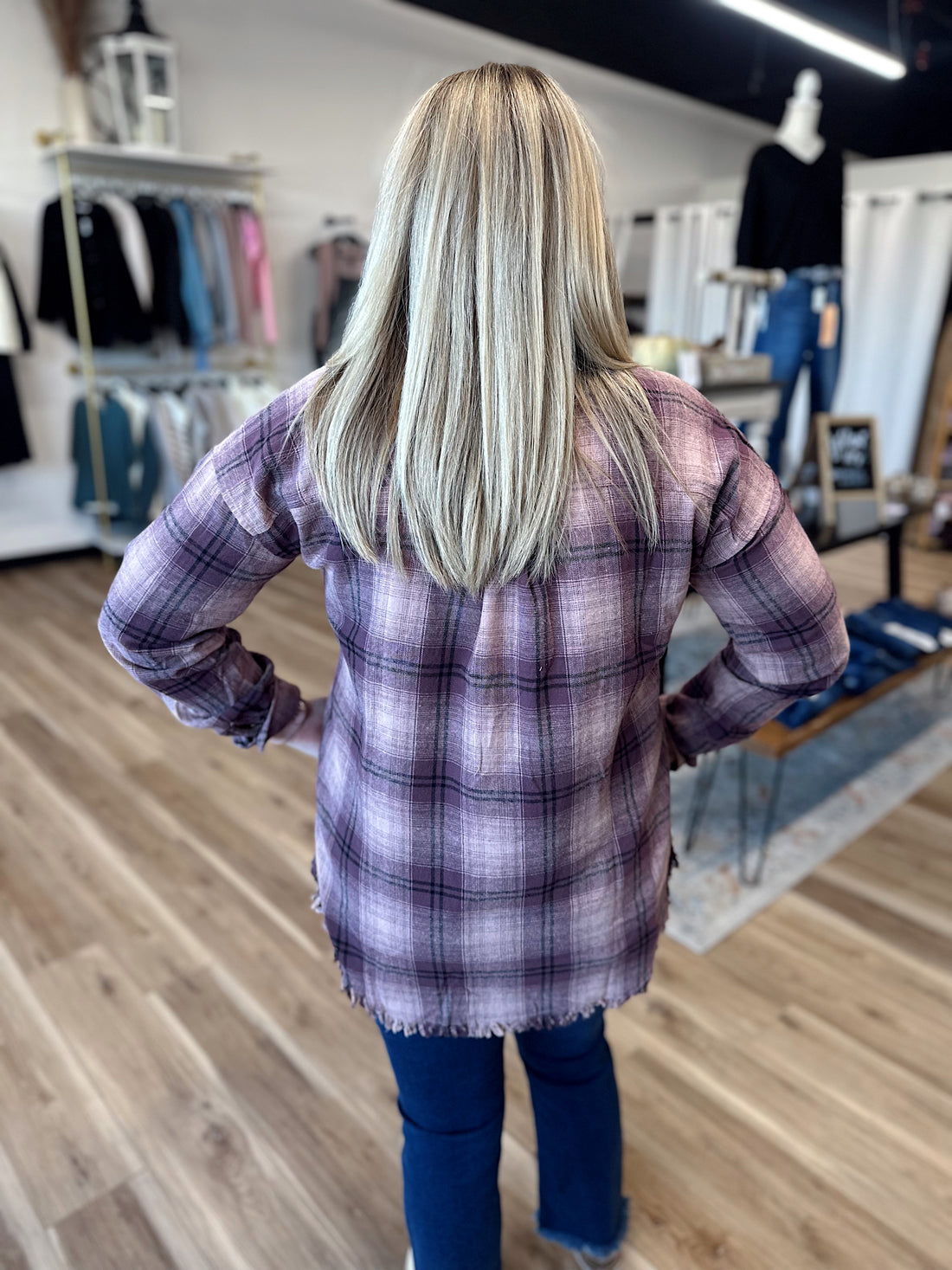 Elena Fringe Plaid Shirt
