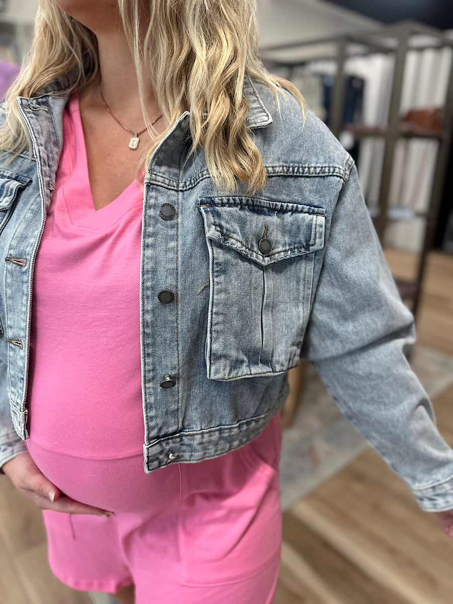 Avery Cropped Denim Jacket