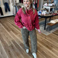 Layla Washed Leopard Vintage Rope String Pants