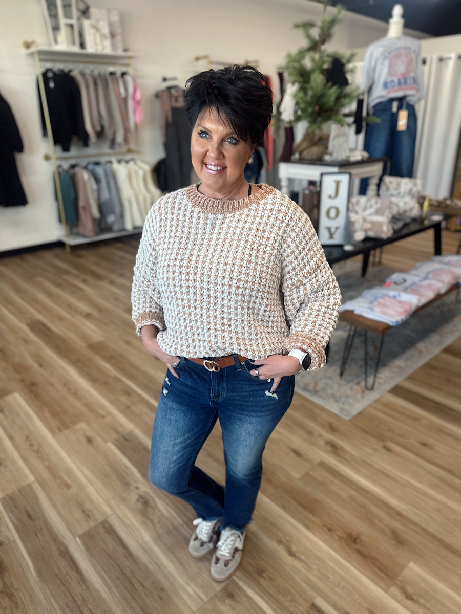 Cece Two Tone Sweater