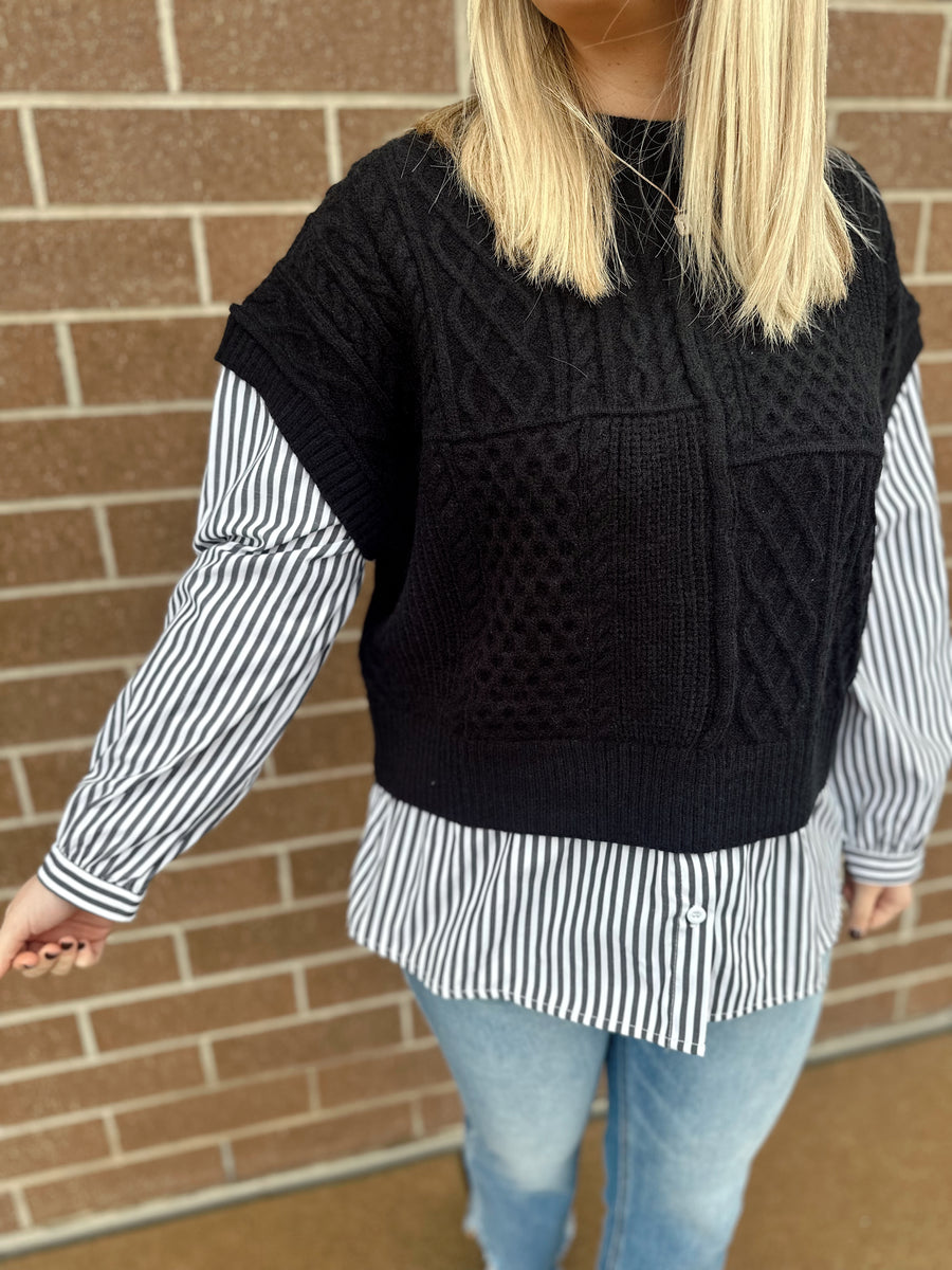 Tia Sweater Vest Button Up