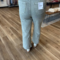 Missy Olive Denim Straight Leg Pants