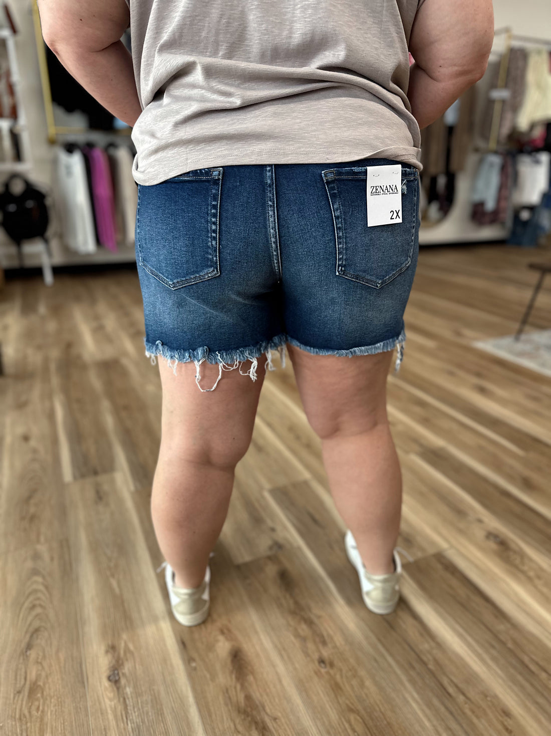 Addy Dark Wash Denim Shorts