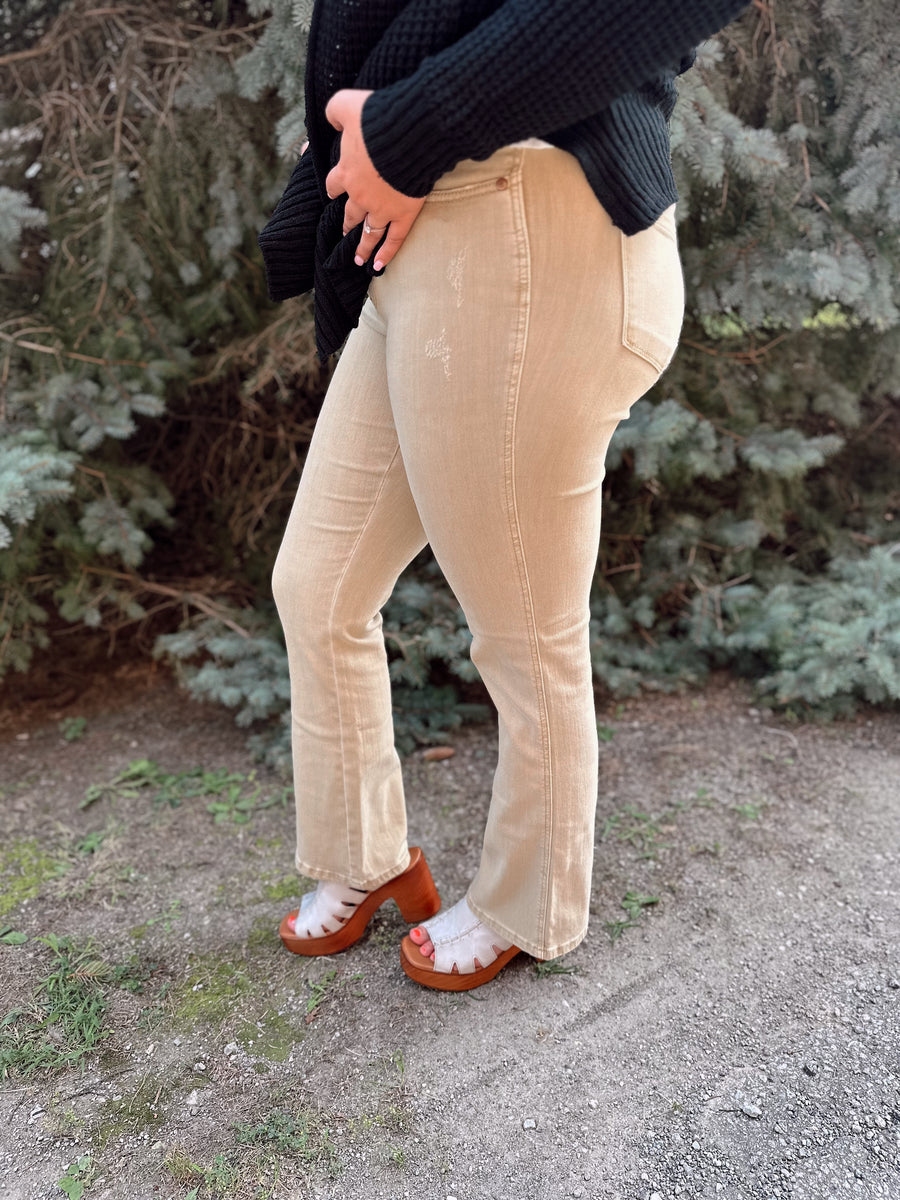 Ryder Khaki Slim Boot Cut Denim
