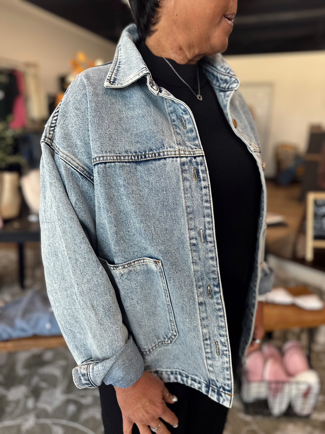 Beverly Washed Oversized Denim Jacket