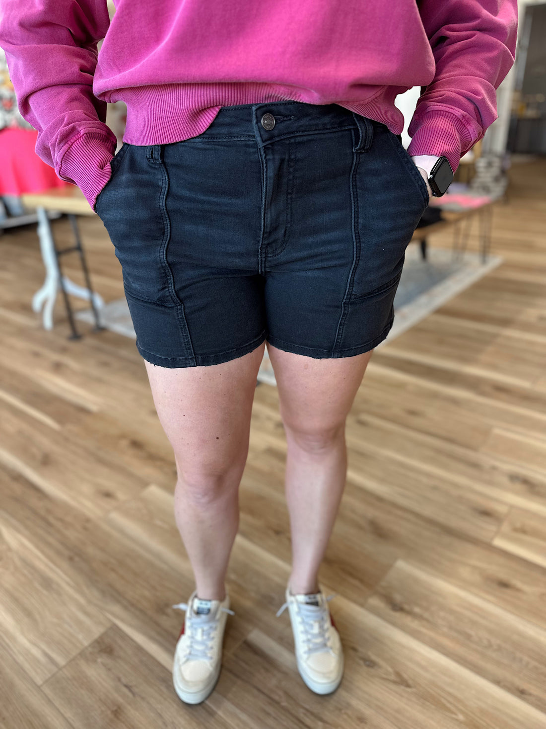 Mona Utility Pocket Denim Shorts
