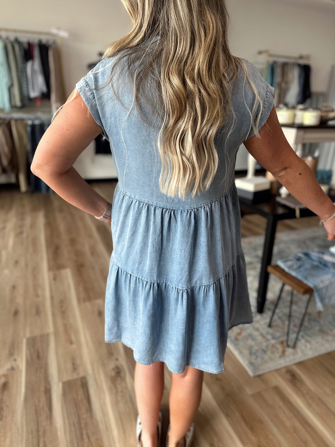 Taylor Short Sleeve Denim Dress