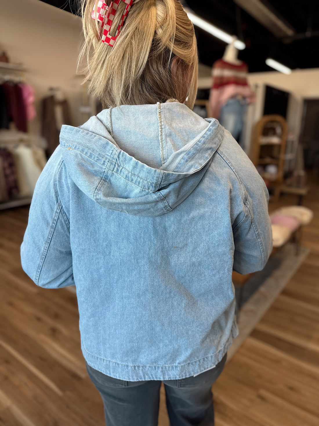 Poppi Oversized Raglan Sleeve Denim Jacket