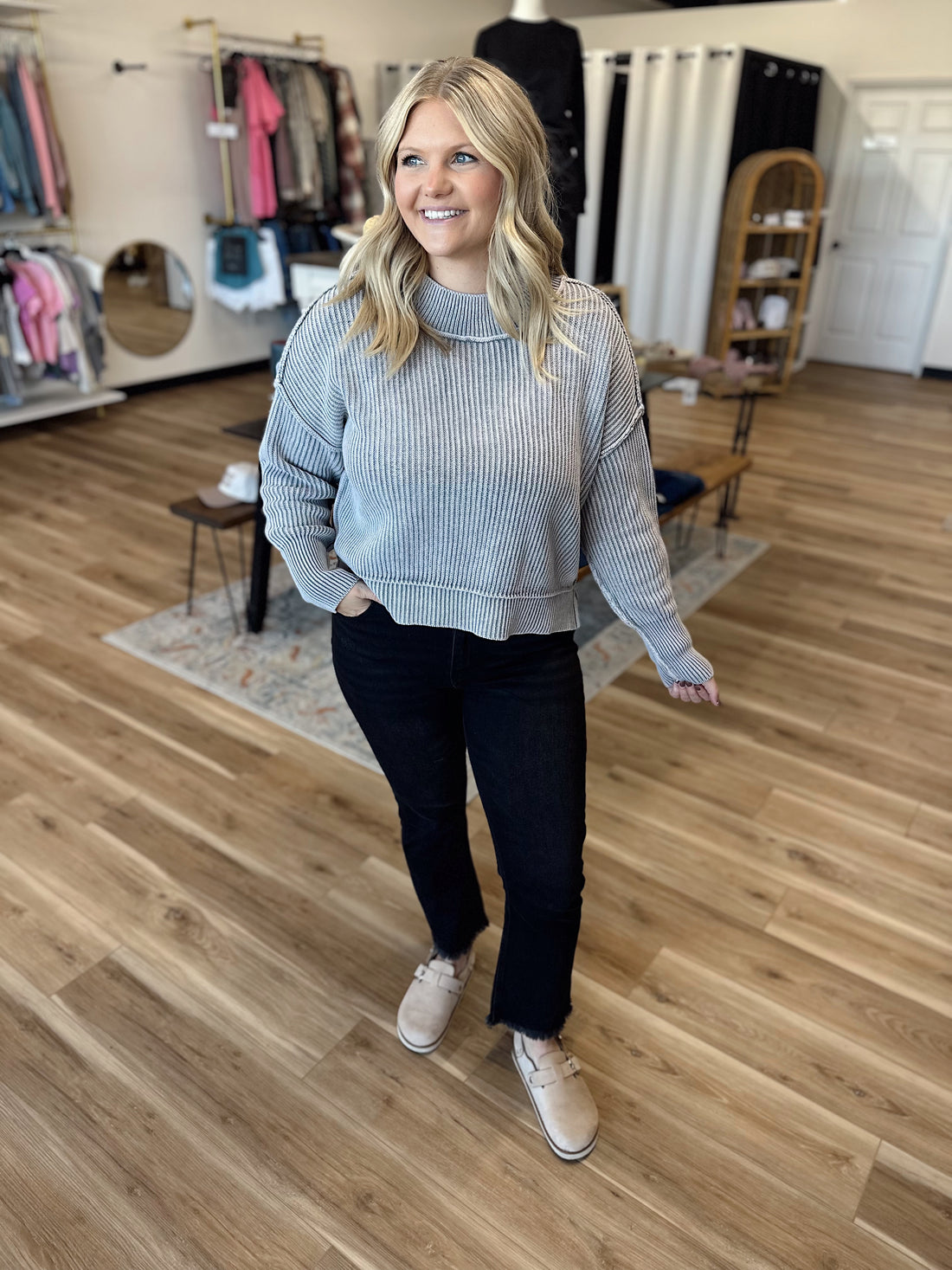 Paige Washed Oversized Cropped Sweater