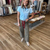 Layla Washed Leopard Vintage Rope String Pants