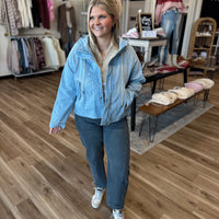 Poppi Oversized Raglan Sleeve Denim Jacket