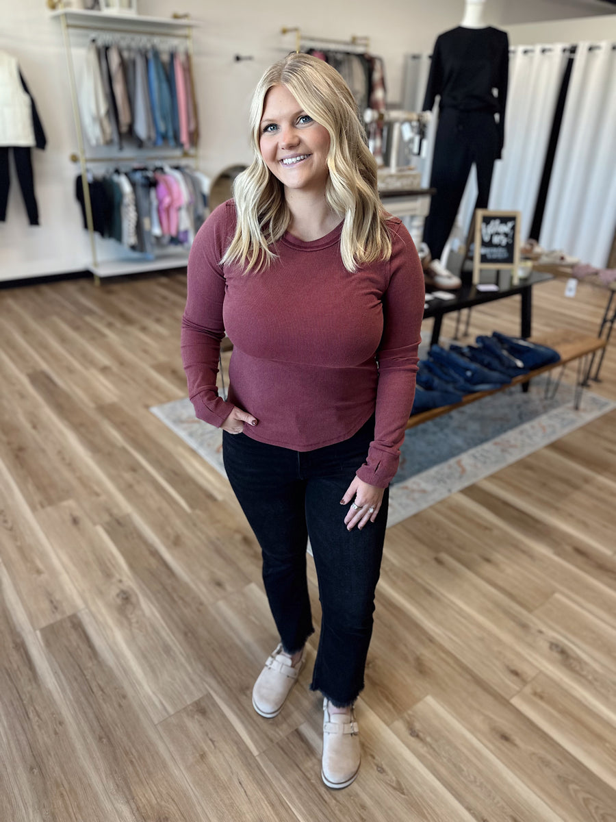 Winnie Mineral Washed Ribbed Top