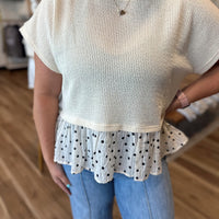 Berkley Polka Dot Ruffle Hem Top
