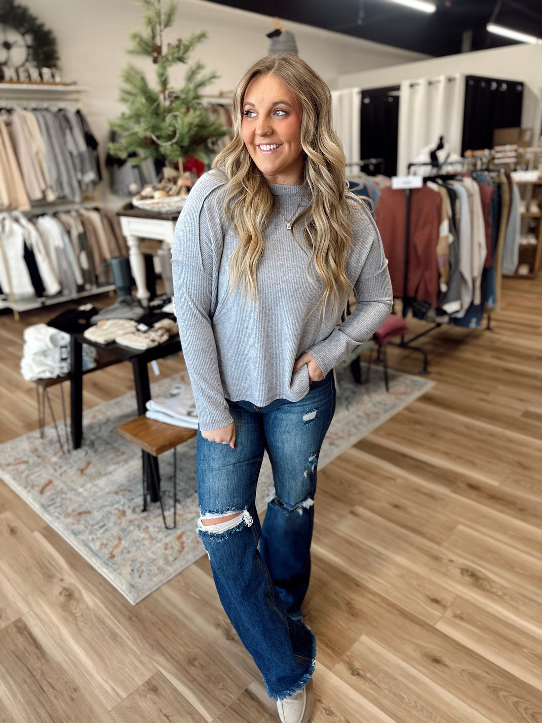 Mandi Ribbed Sweater Top