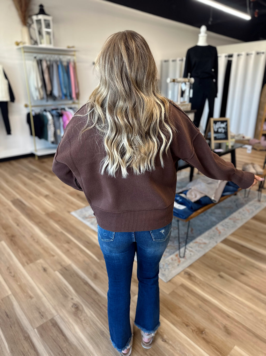 Hollynn Wide Neck Drop Shoulder Sweater