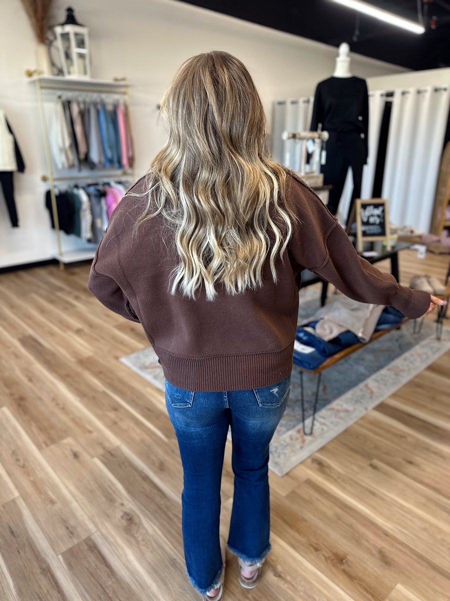 Hollynn Wide Neck Drop Shoulder Sweater