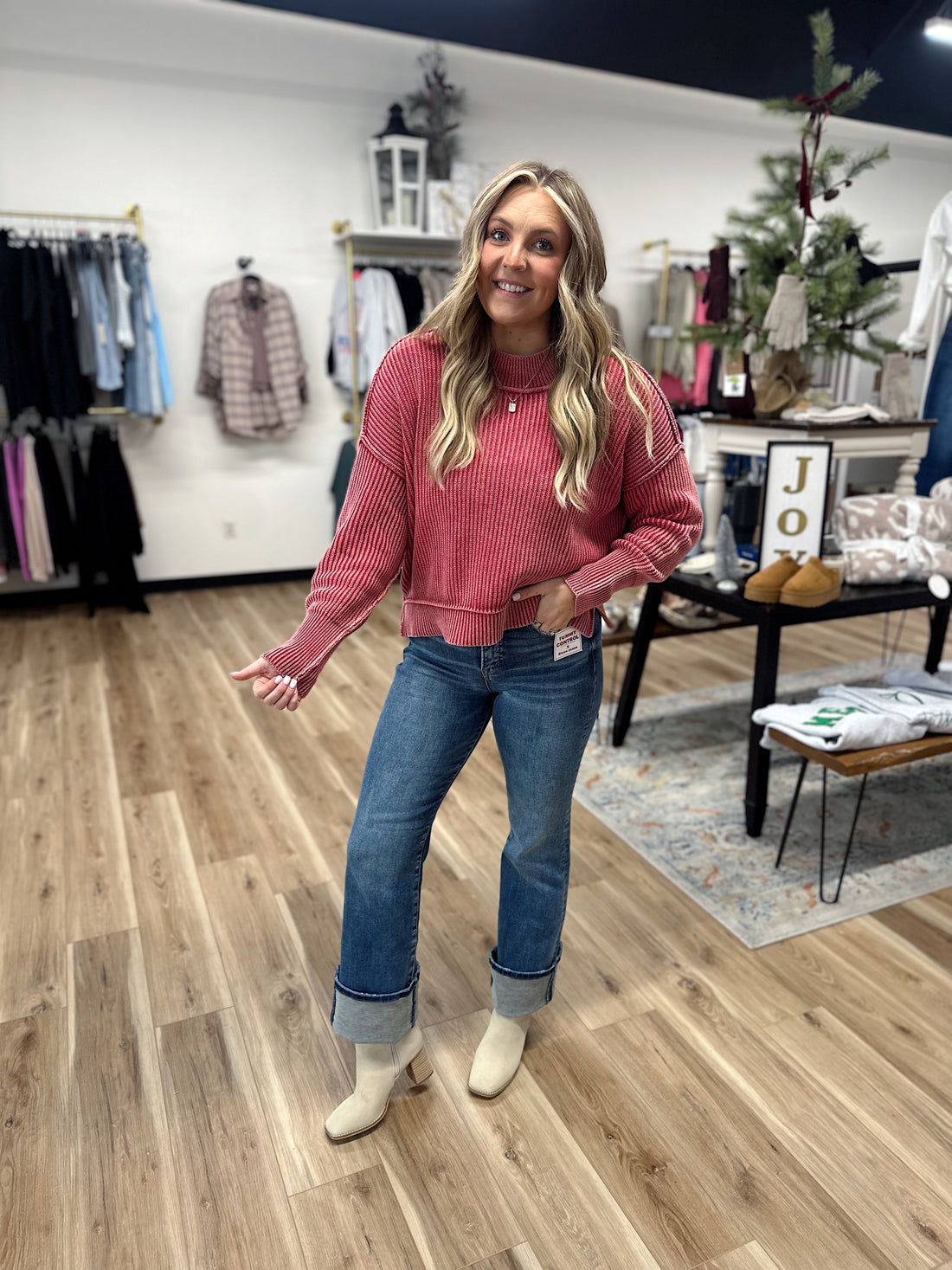 Reagan Acid Wash Knit Sweater