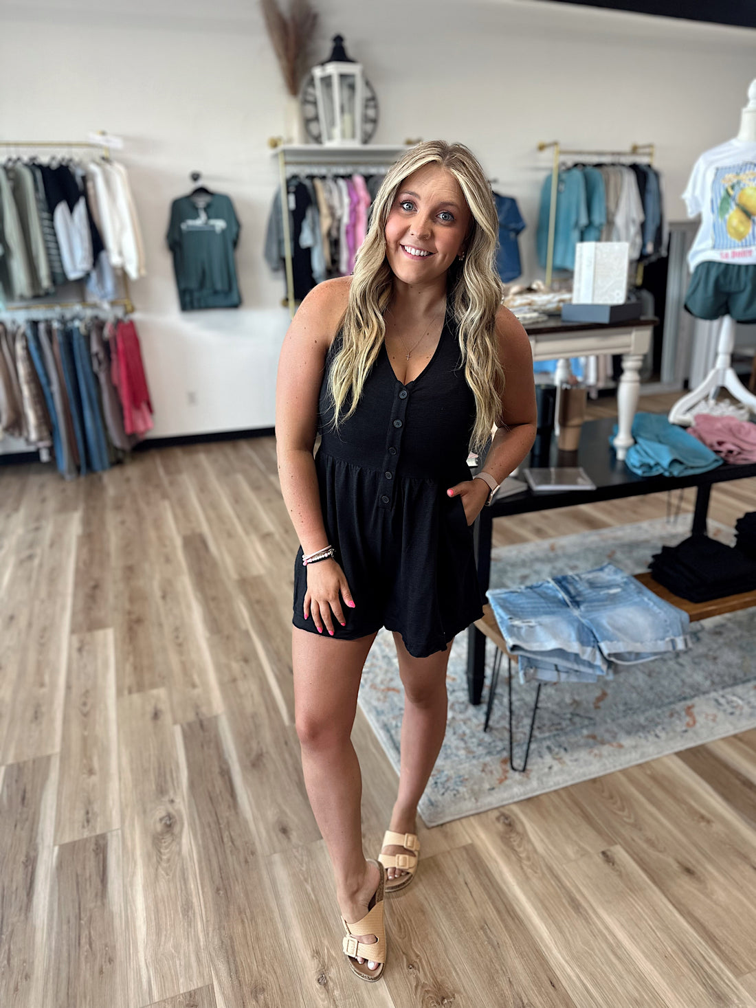 Hallie Halter Ruffled Romper