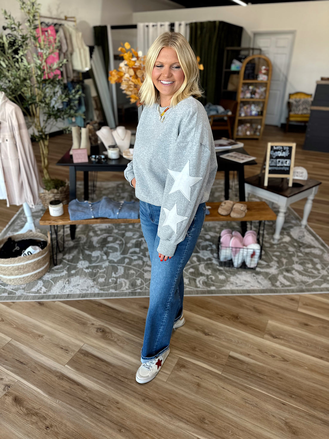 Star Stitched Crew