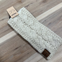 Beige Cable Knit Head Wrap