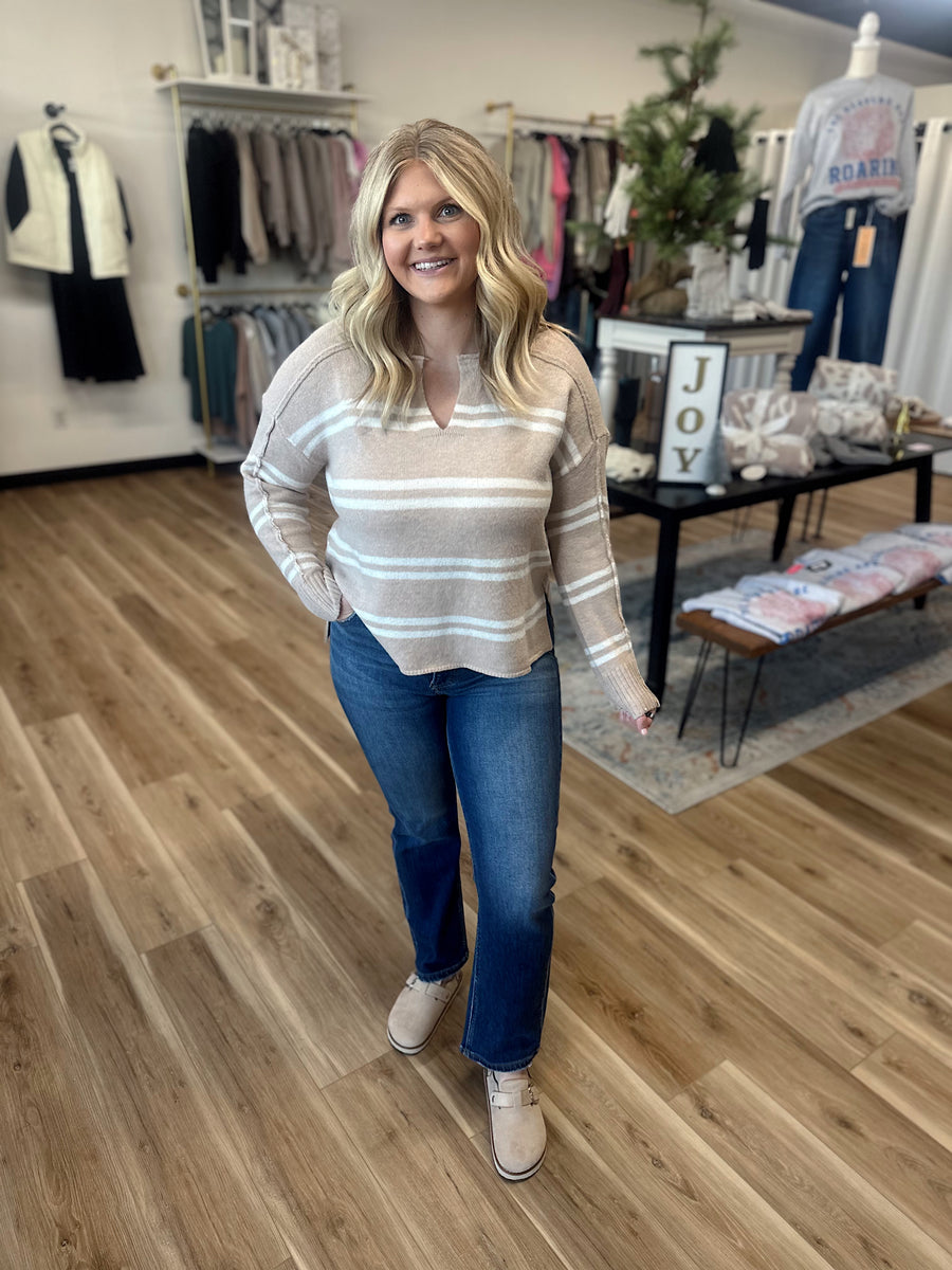 Bostyn High Rise Crop Straight Jean