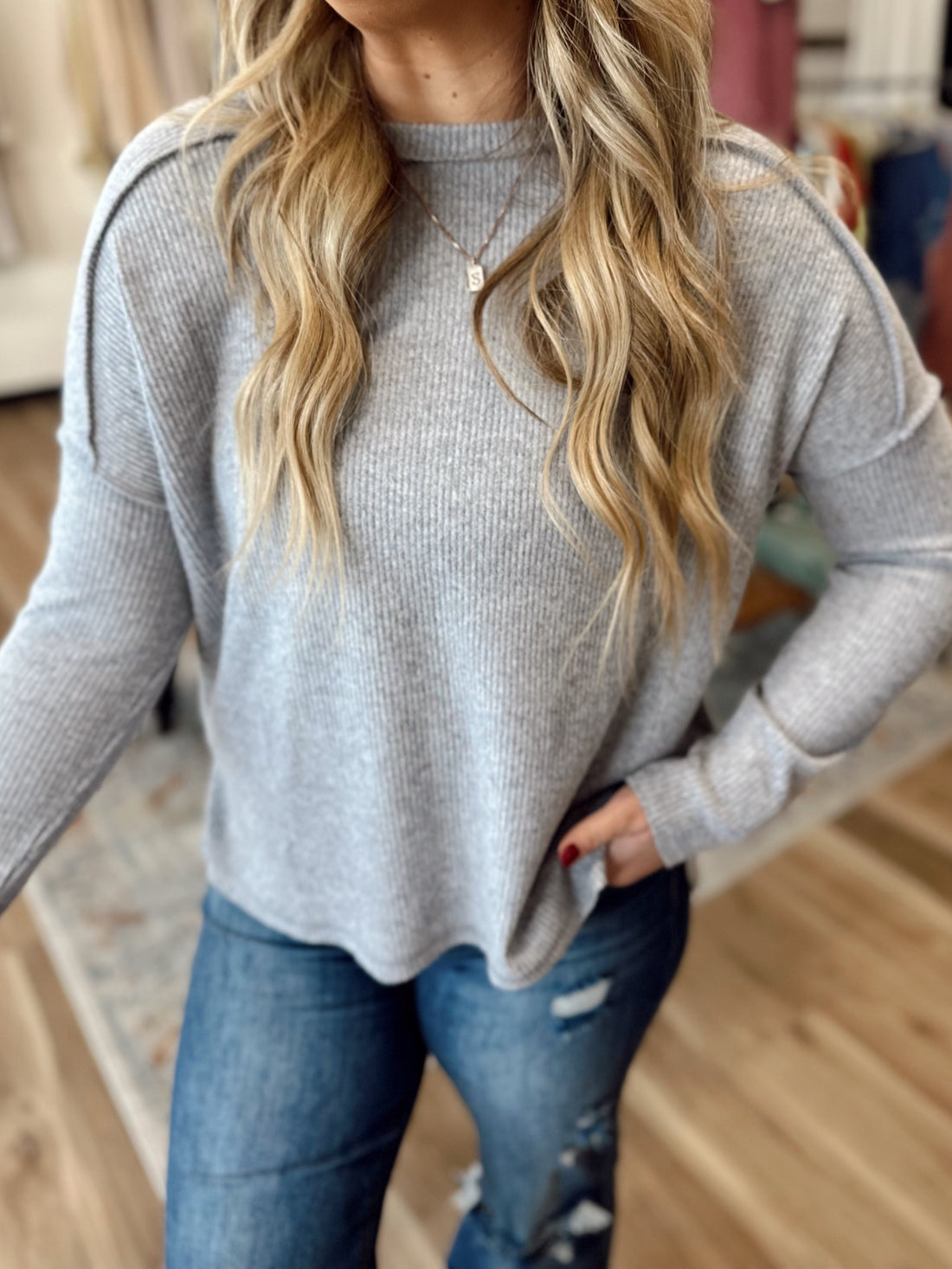 Mandi Ribbed Sweater Top