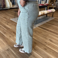 Missy Olive Denim Straight Leg Pants