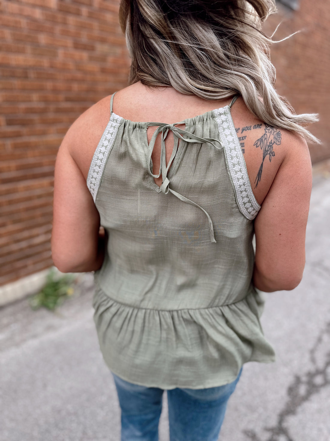 Emma Embroidery Halter Tank