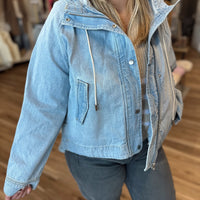 Poppi Oversized Raglan Sleeve Denim Jacket