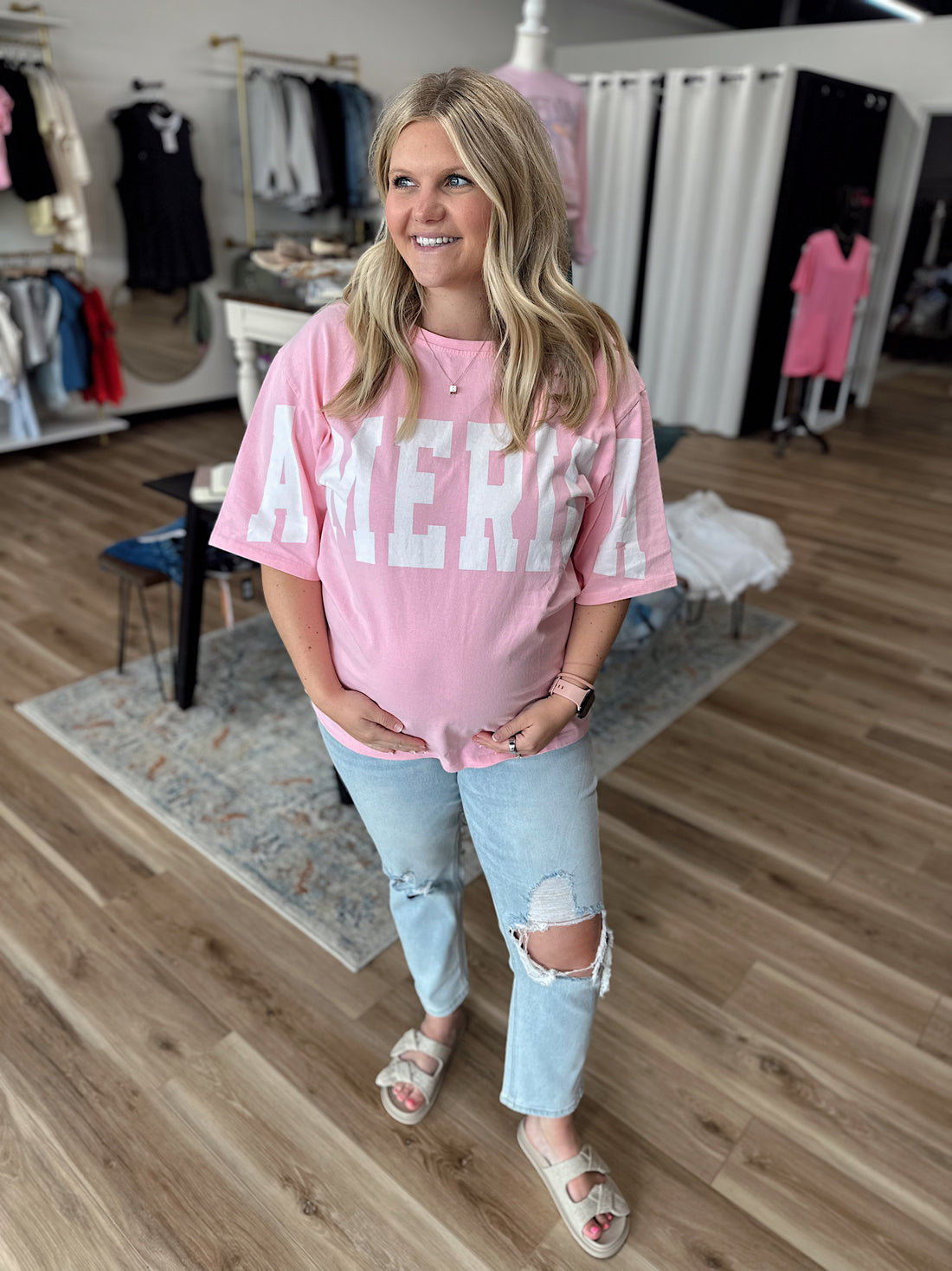 Pink America Tee