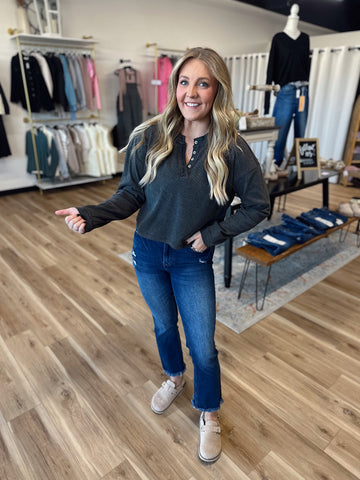 Kira Mineral Washed Henley Top