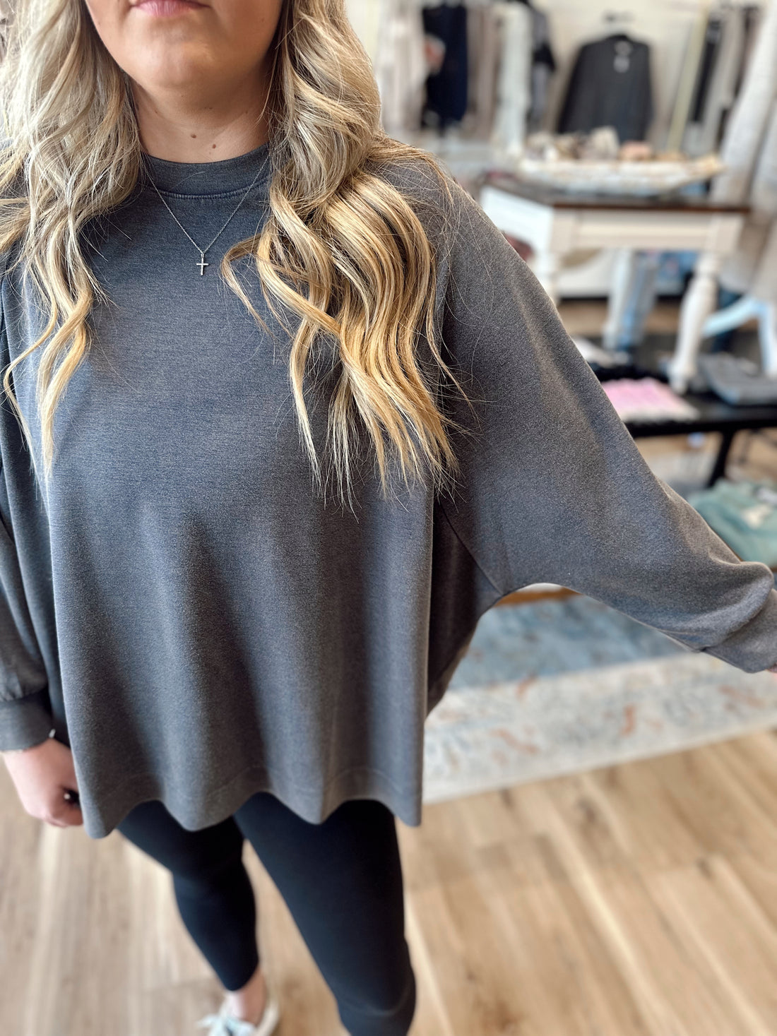 Navy Oversized Top