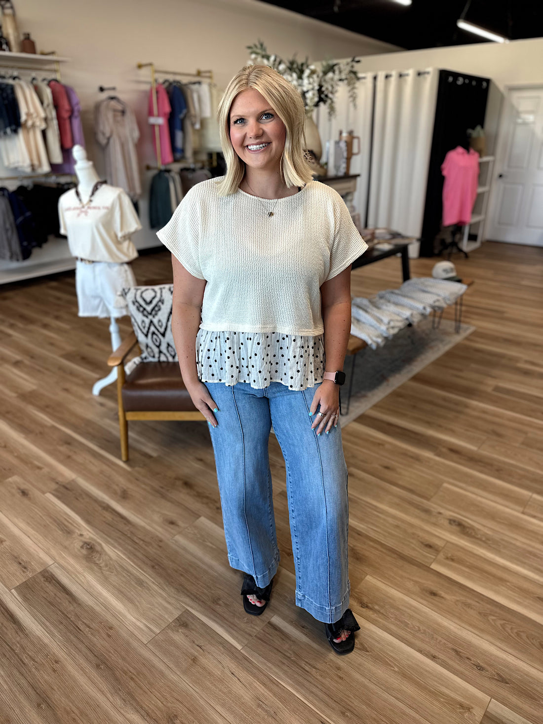 Beverly Pin Seam Wide Leg Jean