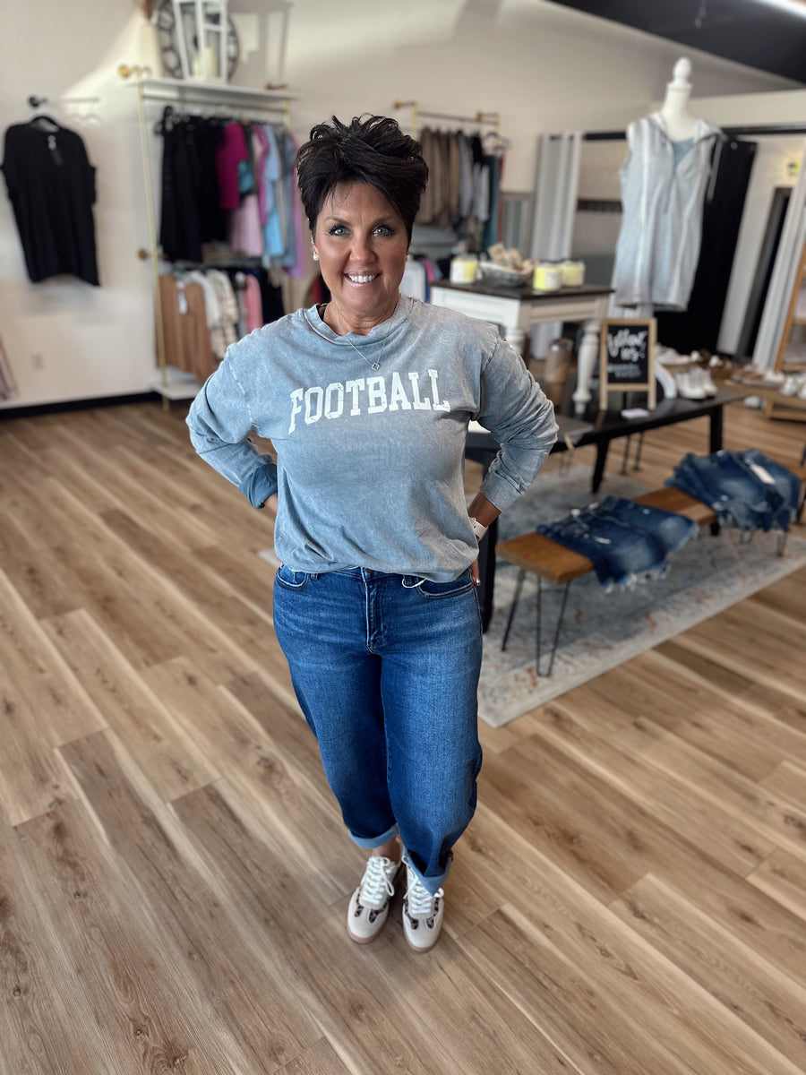 Acid Wash Football Long Sleeve