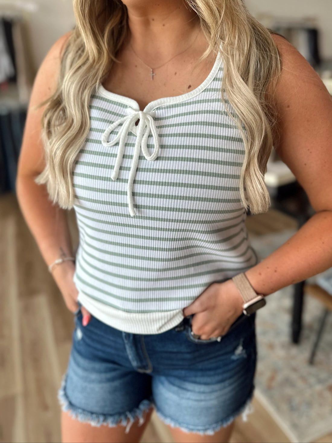 Alexa Square Neck Knit Tank